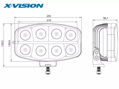 X-vision Quadrator LED-extraljus - LED-extraljus - 8020100952 - 1