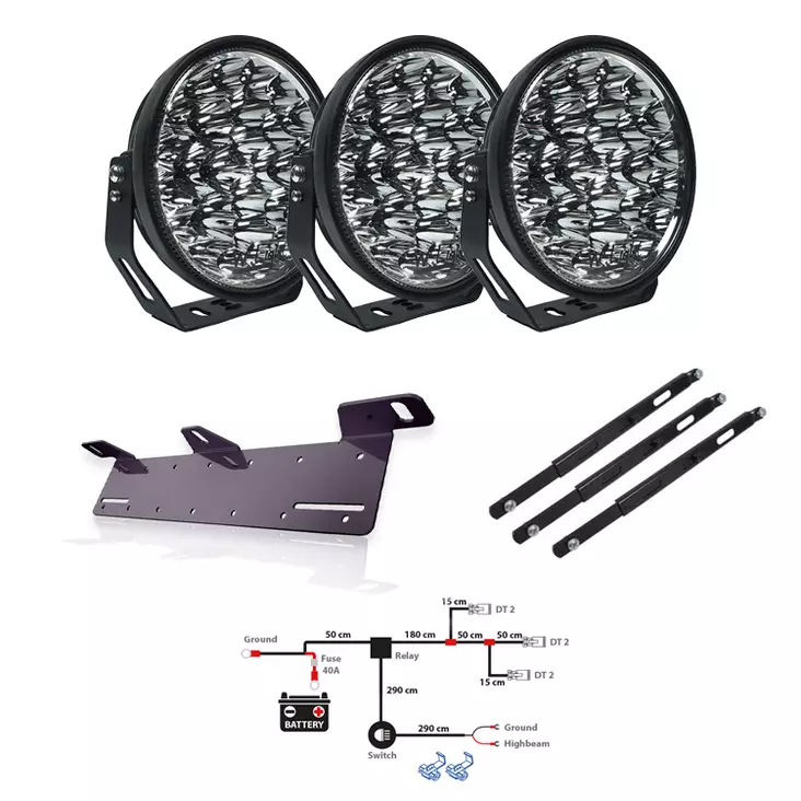 3-Pack W9 Phoenix DARK EDITION Komplett LED-Extraljuspaket - LED-extraljus - 8020108353 - 1