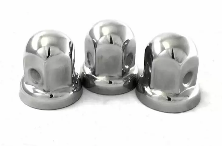 Mutterkåpa Rund i Rostfritt stål - 32/33 x 45 x 56 mm - Hjulsidor & Fälginsatser - 7000010679 - 1